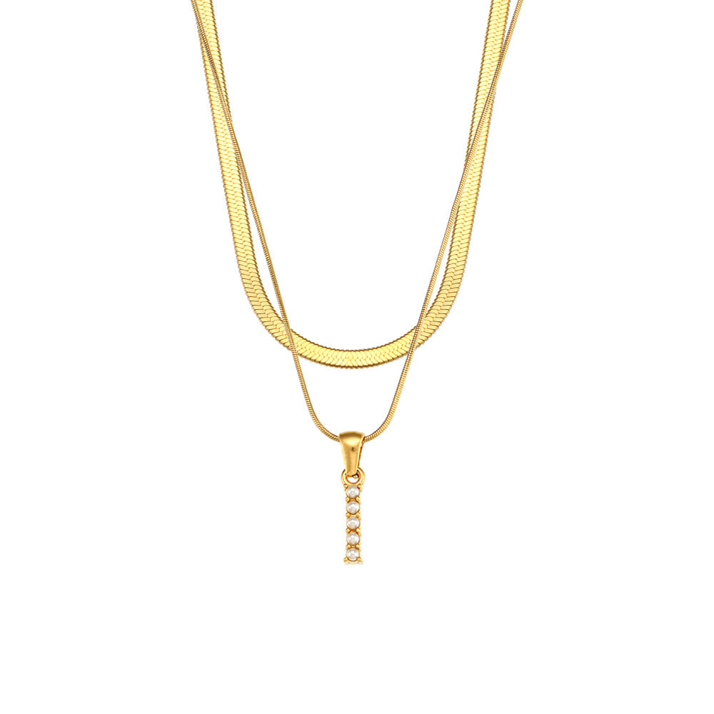 Fiona Layered Gold Initial Letter Necklace