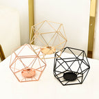 Pentagon Christmas Wrought Iron Geometric Electroplating Candle Holder