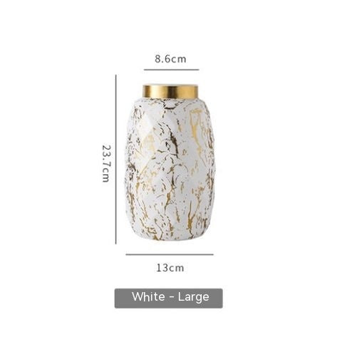 Simple And Modern Gold-painted Light Luxury Living Room Ceramic Vase