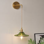 Retro Brass Bedside Lotus Wall Lamp