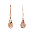 Rose Gold Drop Earrings Copper Zircon