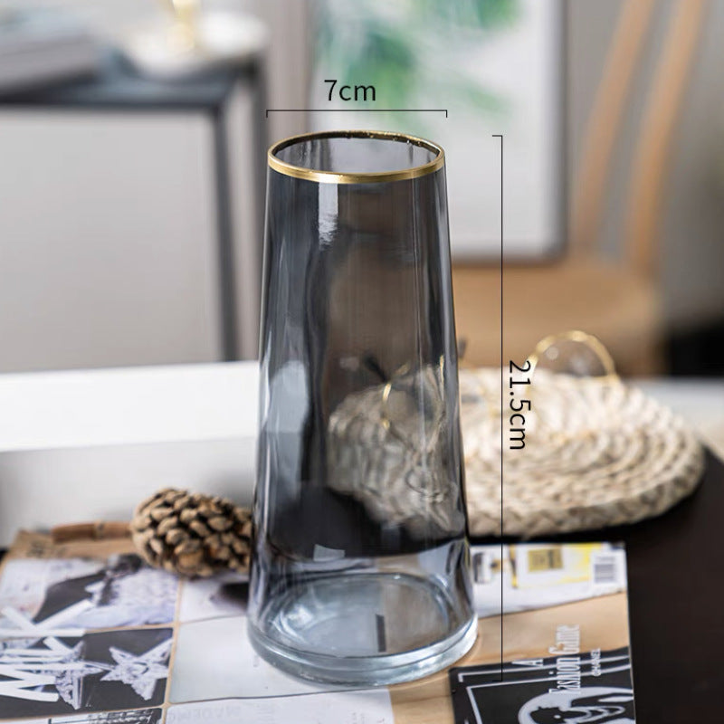 Creative Fashion Depicting Gold Glass Vase Ornaments