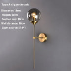 Simple Glass Wall Lamp Creative Bedroom Bedside Lamp