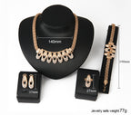 18K Gold Bridal Necklace and Earring Set