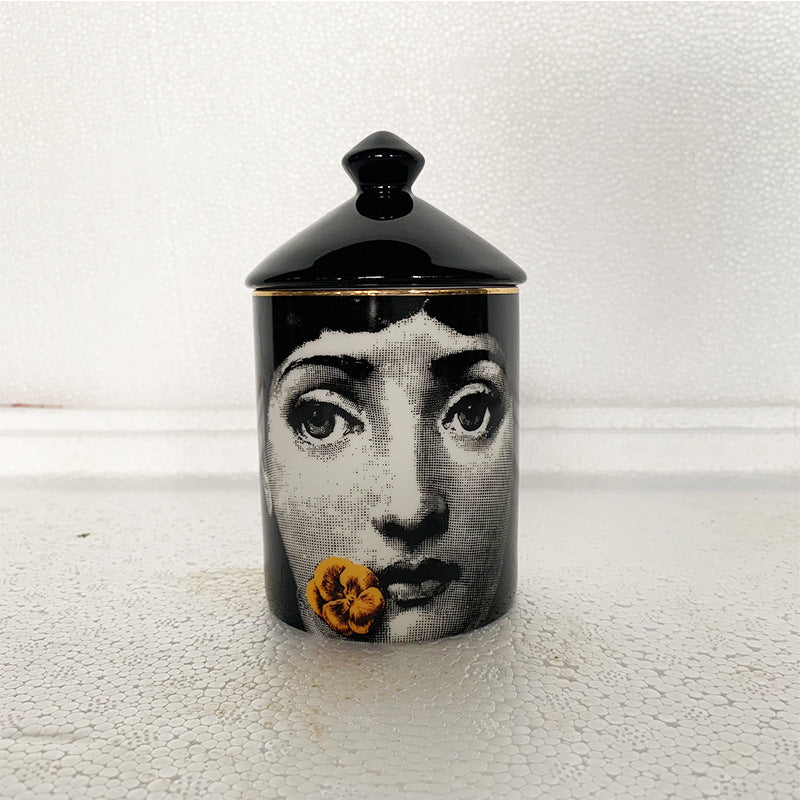 Face Aromatherapy Candle Holder Can Cotton Swab Storage Container