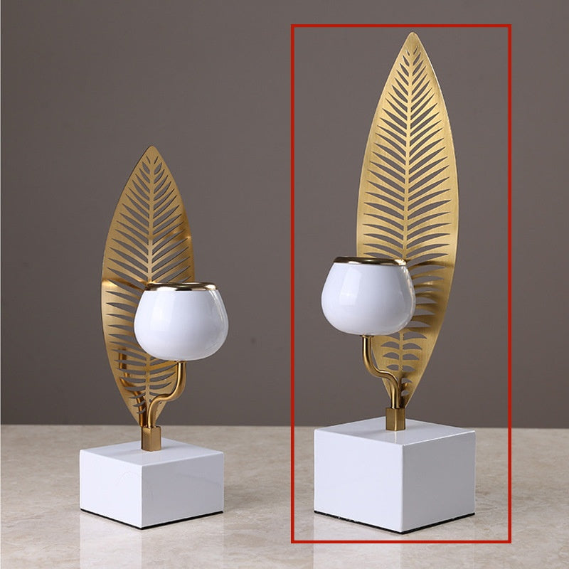 Nordic Ins Electroplated Metal Candle Holder Decorative Ornament