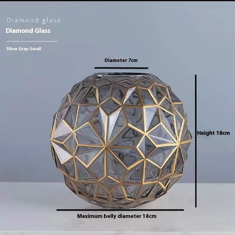Creative Diamond Star Gold-painted Glass Vase