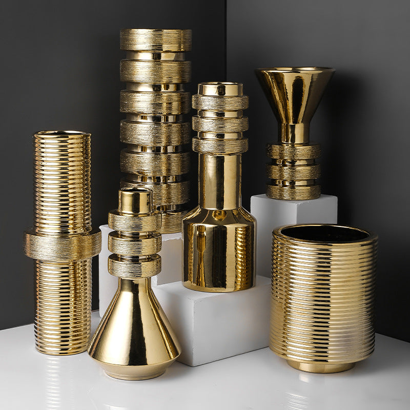 Gold And Silver Color Ceramic Vase Decoration Home Decoration