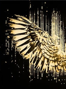 Black And Gold Angel Fine Wing Canvas Painting Wall Art Poster