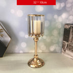 Crystal Candle Holder Creative Decoration Restaurant Metal Glass