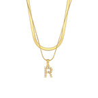 Fiona Layered Gold Initial Letter Necklace