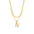 Fiona Layered Gold Initial Letter Necklace