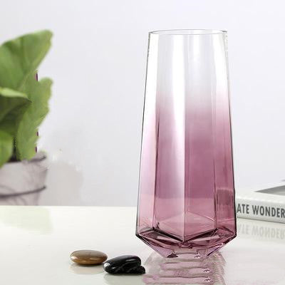 Light Luxury Gold Rim Colored Diamond Vase Rose