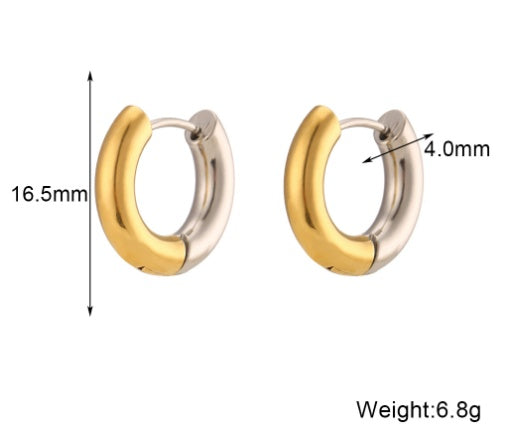 Ingrid Dual Tone Hoop Earring