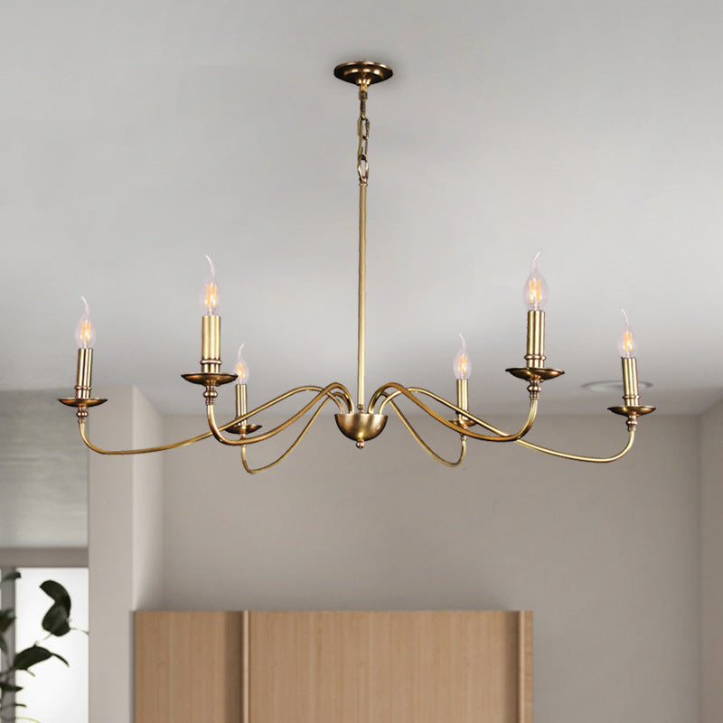 Copper American Style Chandelier Retro Living Room Bedroom Duplex