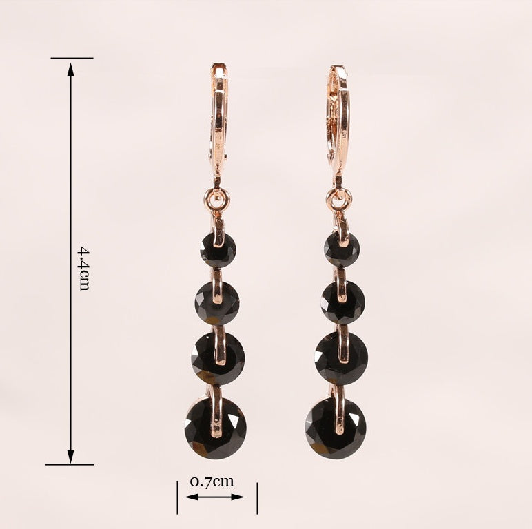 18K gold-plated diamond drop earrings