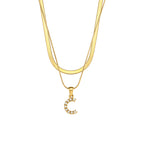 Fiona Layered Gold Initial Letter Necklace