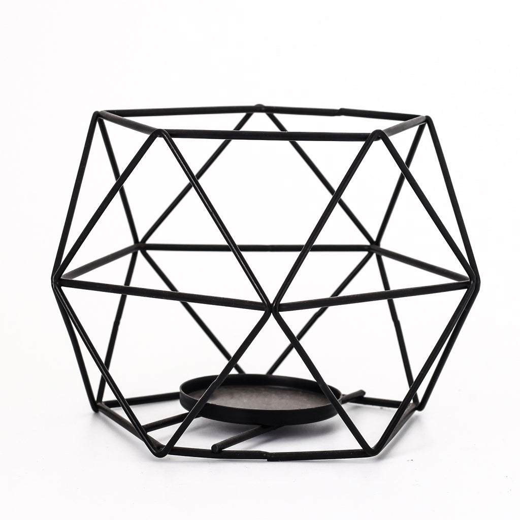 Pentagon Christmas Wrought Iron Geometric Electroplating Candle Holder