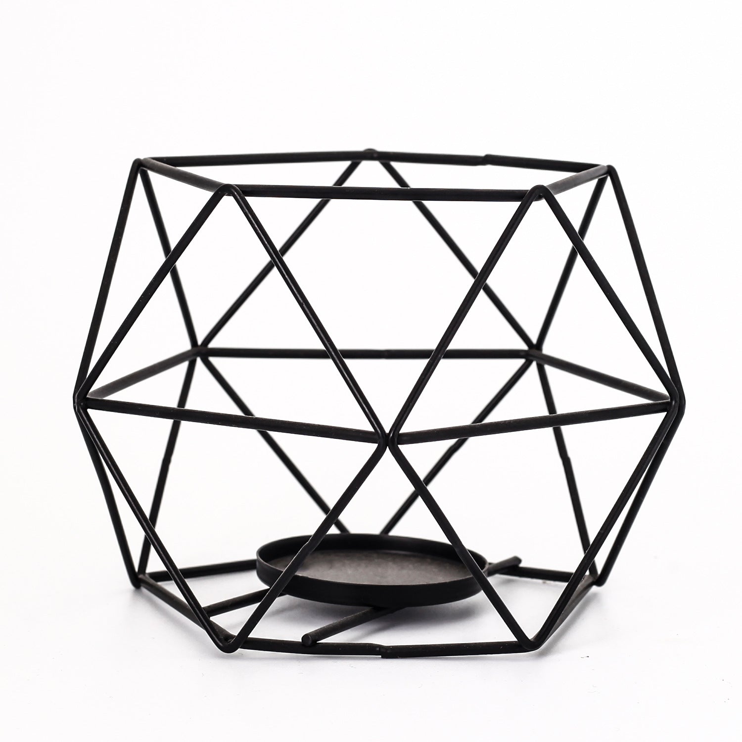 Pentagon Christmas Wrought Iron Geometric Electroplating Candle Holder