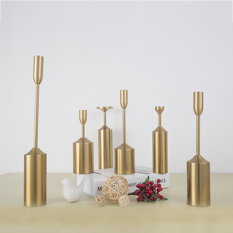 Vintage Copper Color Candle Holder European Style Home Decoration