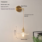 Retro Brass Bedside Lotus Wall Lamp