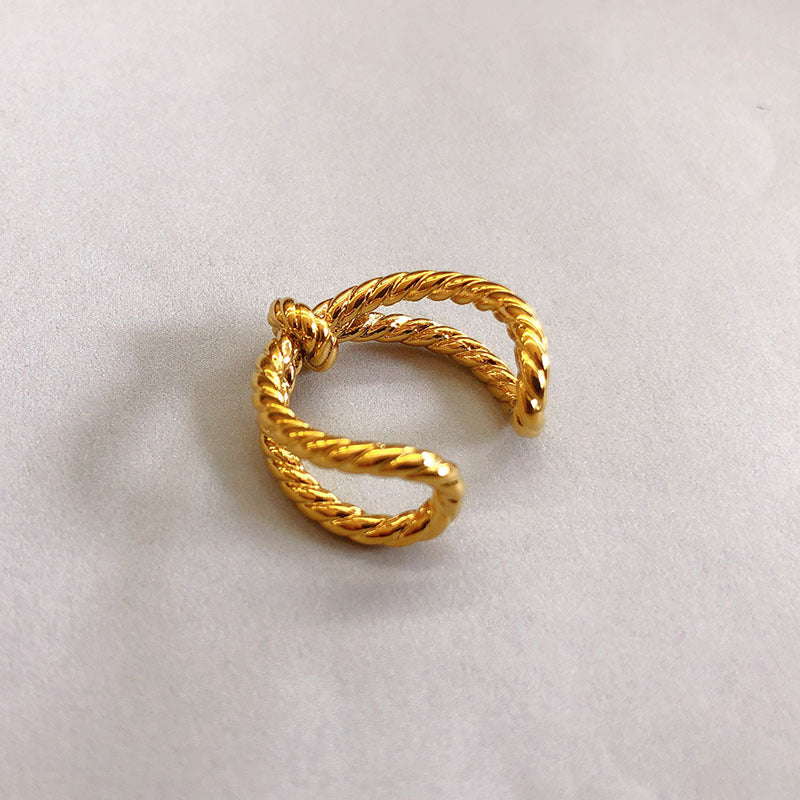 18K Gold Plated Knot Adjustable Ring