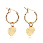 Funny Smile Face Hoop Earrings Pendant For Women Gold Alloy Geometric Carving Earring Jewelry