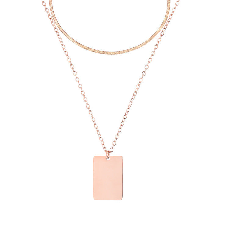 Gold Circular Double Layered Pendant Necklace