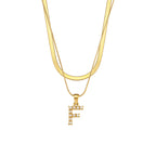 Fiona Layered Gold Initial Letter Necklace