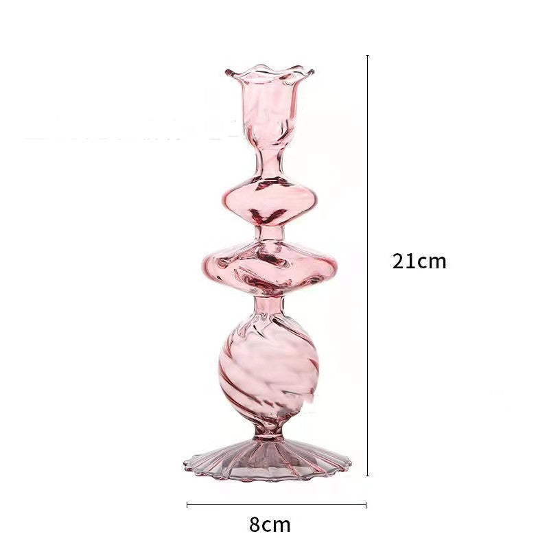 Hand Blown Glass Candle Holder Home Vase Ornament