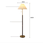 Retro Floor Lamp Living Room Study Bedroom Eye Protection Bedside Pleated Vertical