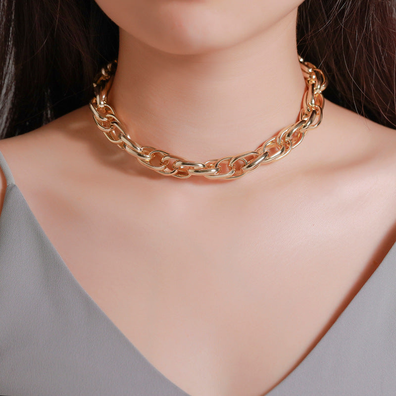 Choker exaggerated punk style lady necklace