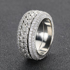 Fashion Statement Hip Hop Zircon Ring Rotatable Cuban Ring