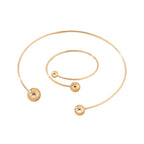 Gold Size Ball Dislocation Thin Open-end Bangle Bracelet Armband Suit