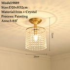 American Small Chandelier Balcony Aisle Corridor Single Head Crystal