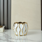 Simple Modern Black And White Gold Plated Ceramic Vase