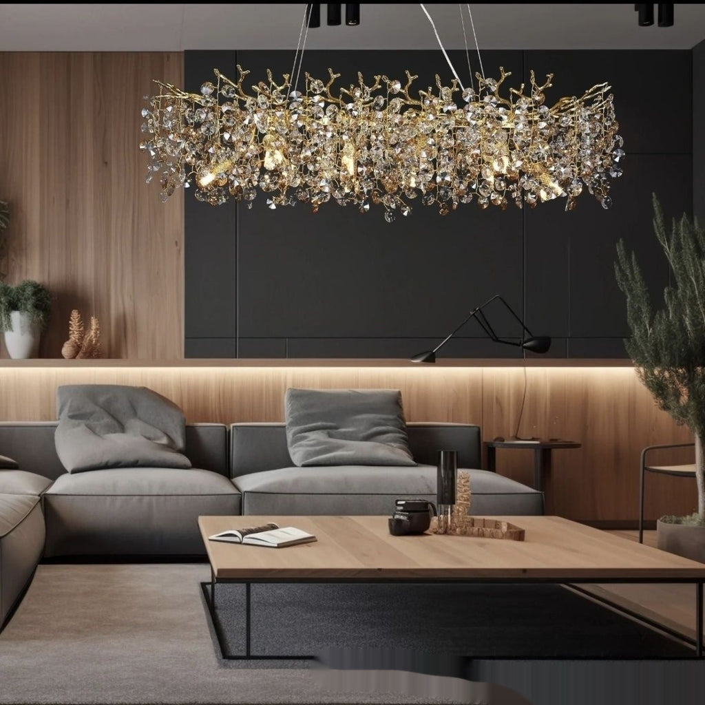 Luxury Crystal Simplicity French Atmosphere Restaurant Branch Chandelier