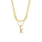 Fiona Layered Gold Initial Letter Necklace