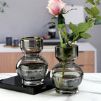 Simple And Creative Gold Edged Small Mouth Single Bundle Glass Vase