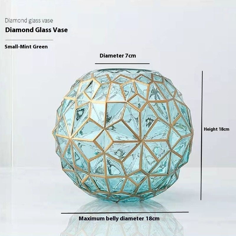 Creative Diamond Star Gold-painted Glass Vase