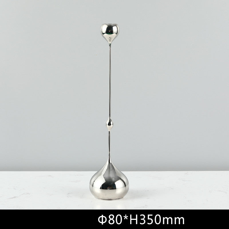 Simple Modern Metal Water Drop Candle Holder Ornament