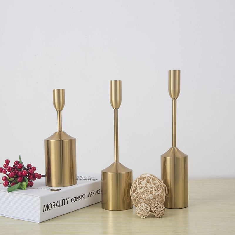 Vintage Copper Color Candle Holder European Style Home Decoration