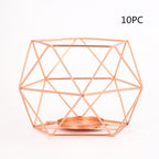 Pentagon Christmas Wrought Iron Geometric Electroplating Candle Holder