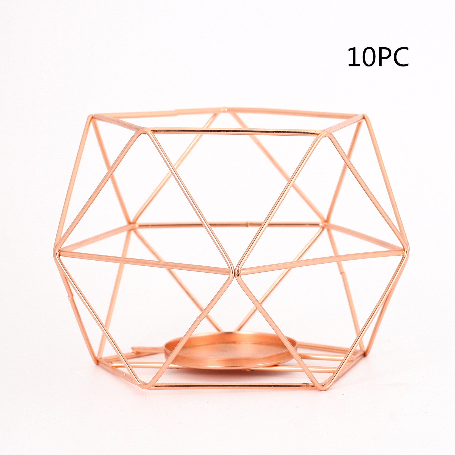 Pentagon Christmas Wrought Iron Geometric Electroplating Candle Holder