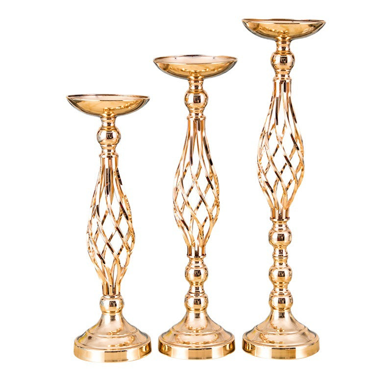 Table Candlestick Gold Iron Vase