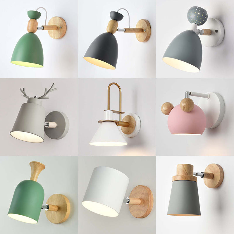 Nordic Log Color Macaron Decorative Wall Lamp