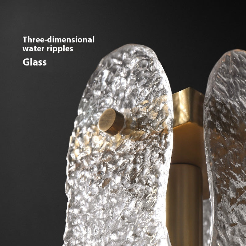 Water-wave Glass Light Luxury Modern Minimalist Living Room Bedroom Bedside Wall Lamp