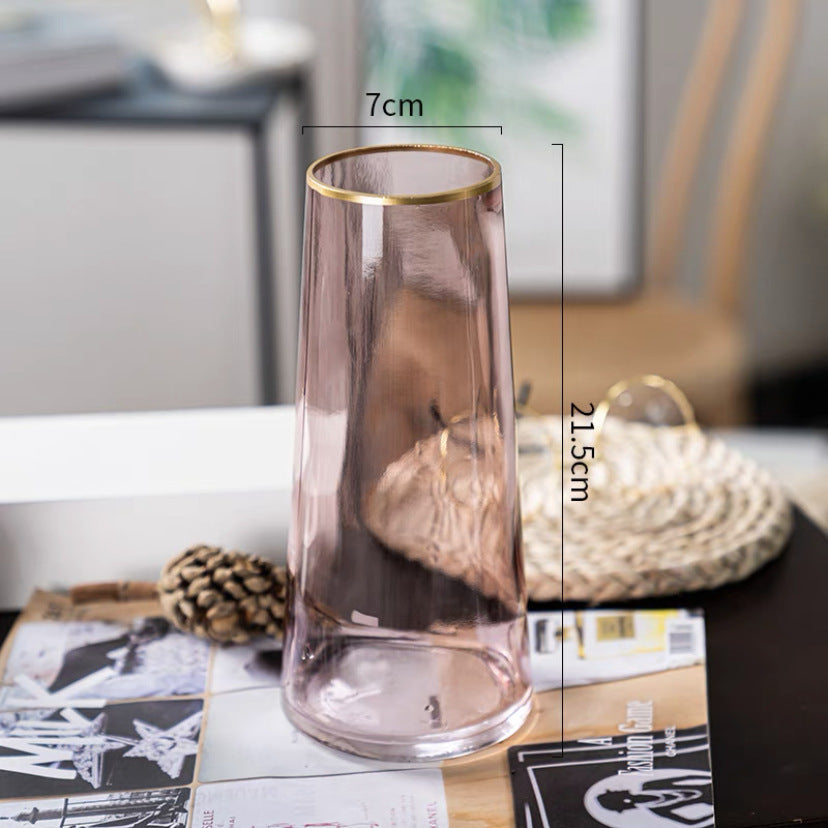 Creative Fashion Depicting Gold Glass Vase Ornaments