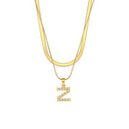 Fiona Layered Gold Initial Letter Necklace