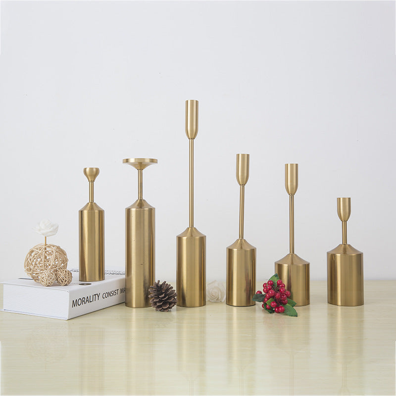 Vintage Copper Color Candle Holder European Style Home Decoration